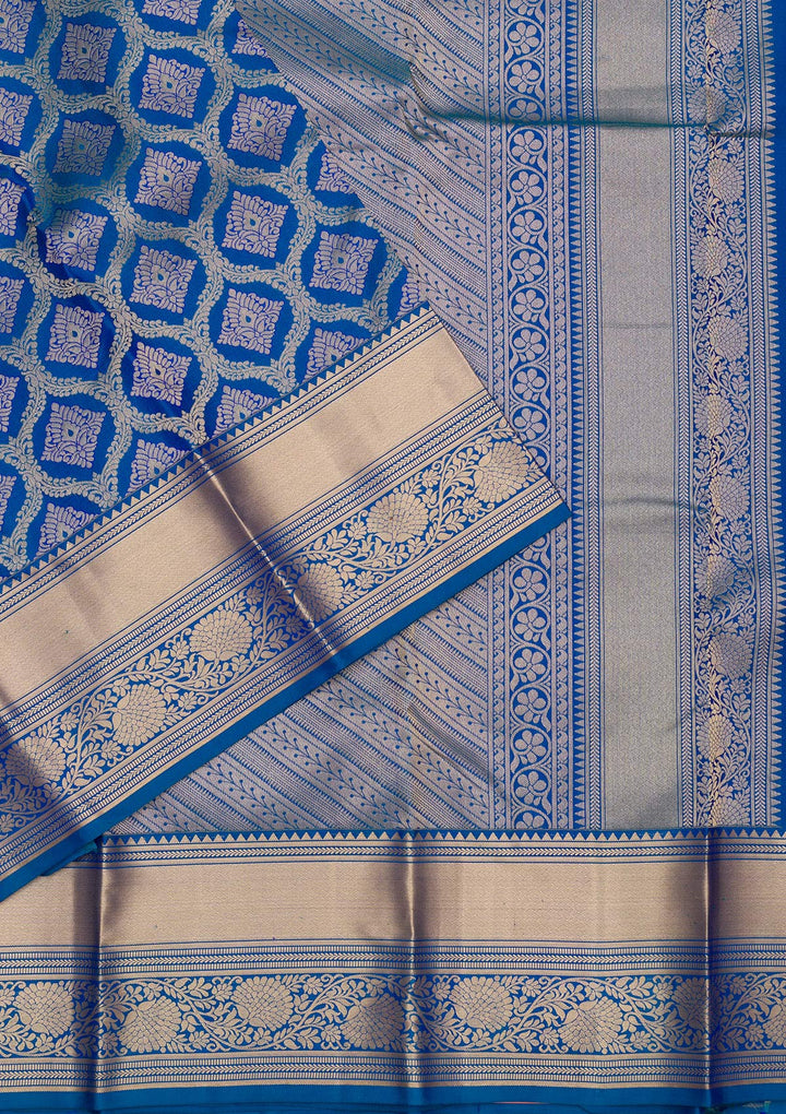 Royal Blue Zariwork Pure Silk Saree