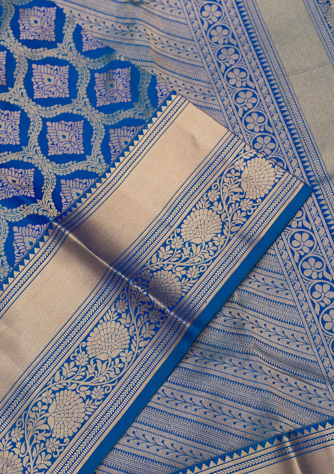 Royal Blue Zariwork Pure Silk Saree