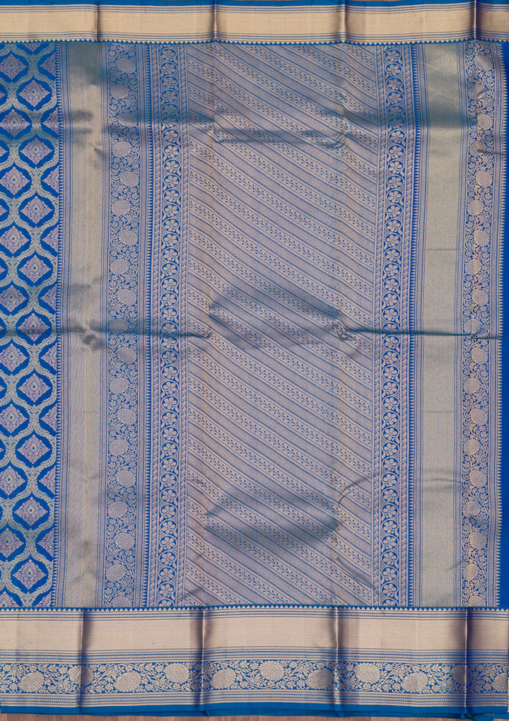 Royal Blue Zariwork Pure Silk Saree