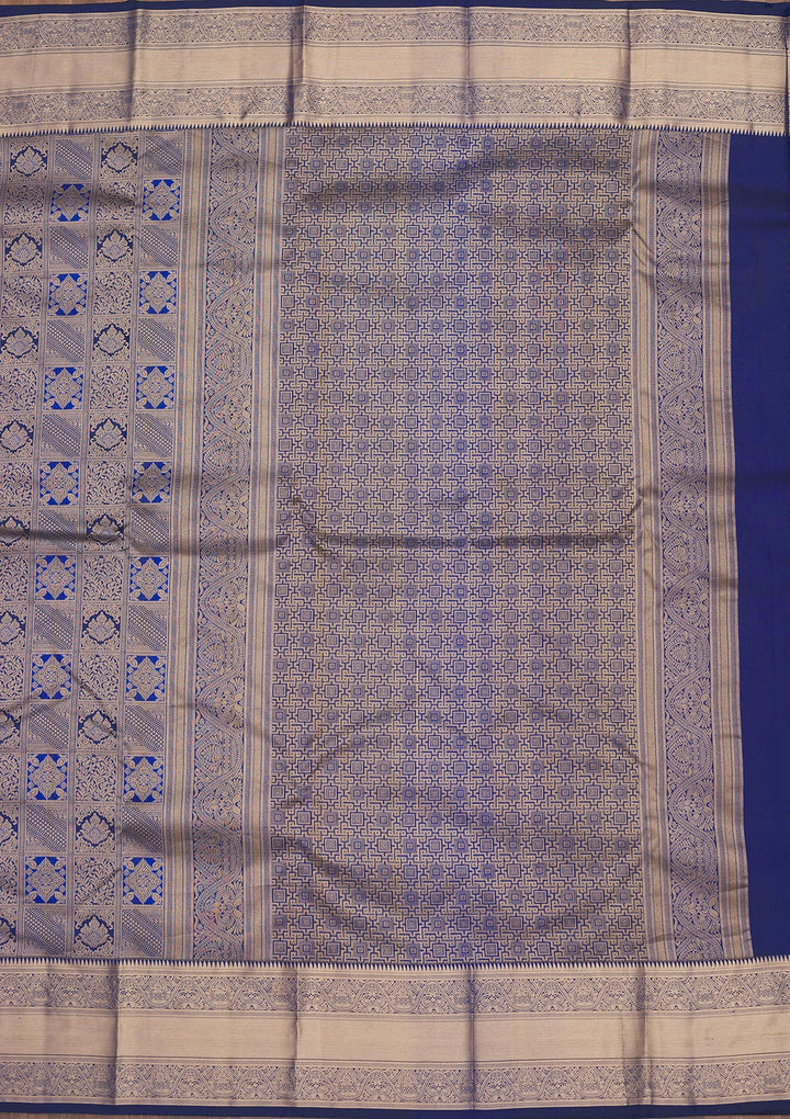 Royal Blue Zariwork Pure Silk Saree