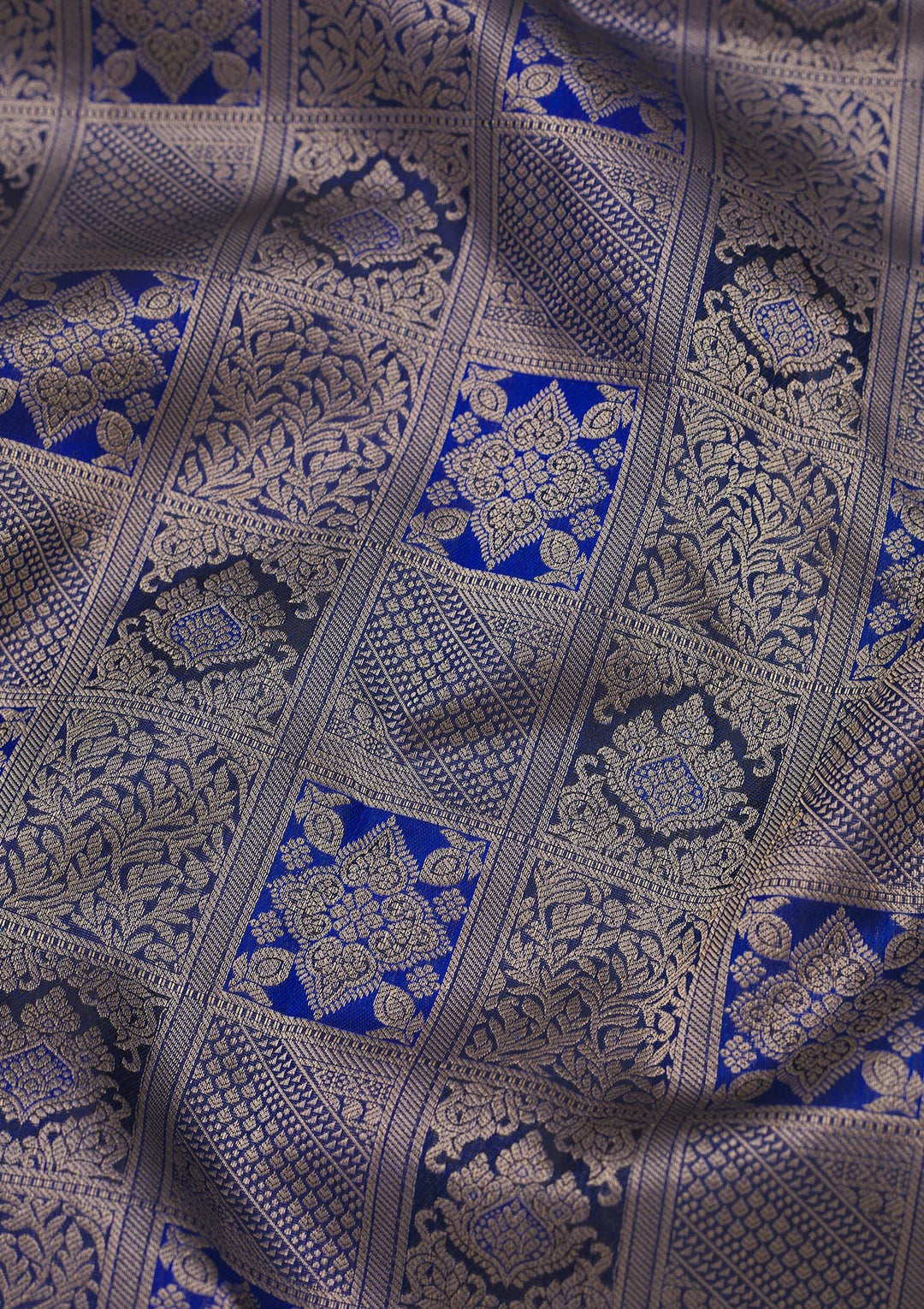 Royal Blue Zariwork Pure Silk Saree