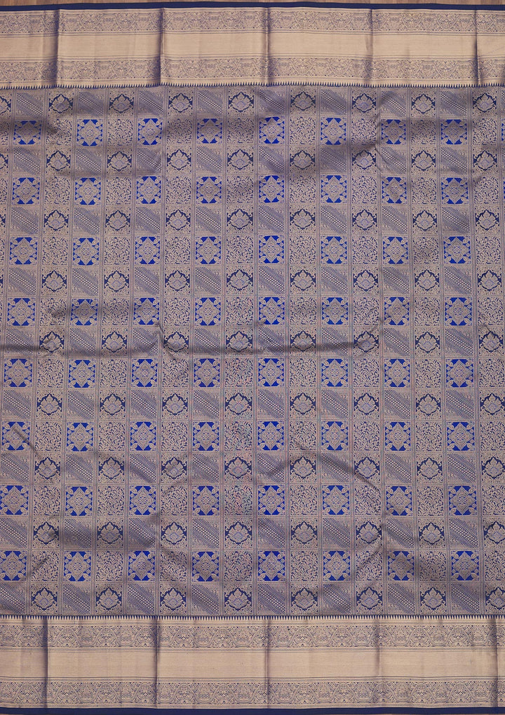 Royal Blue Zariwork Pure Silk Saree