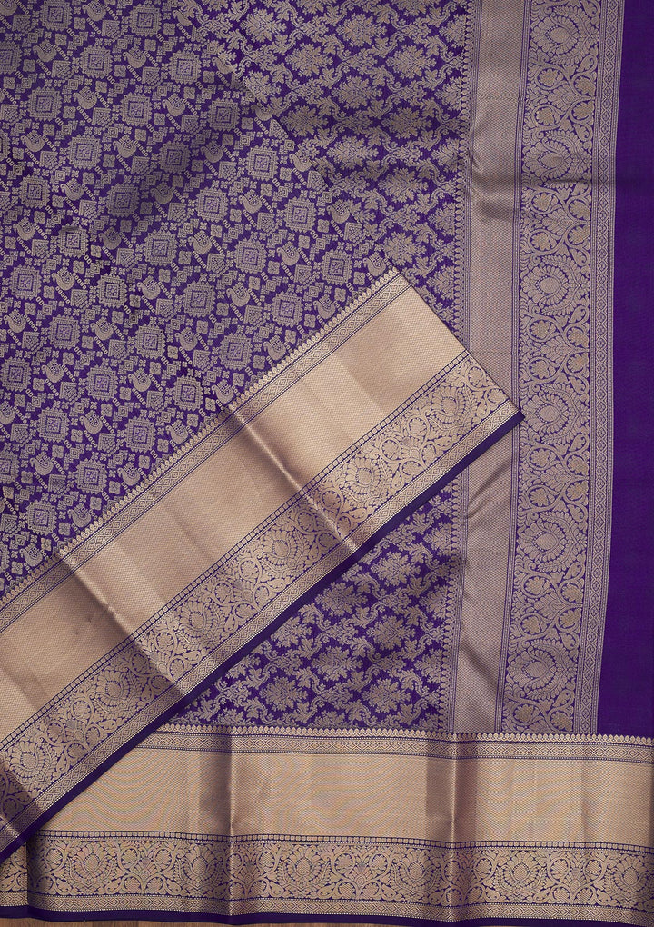 Royal Blue Zariwork Pure Silk Saree
