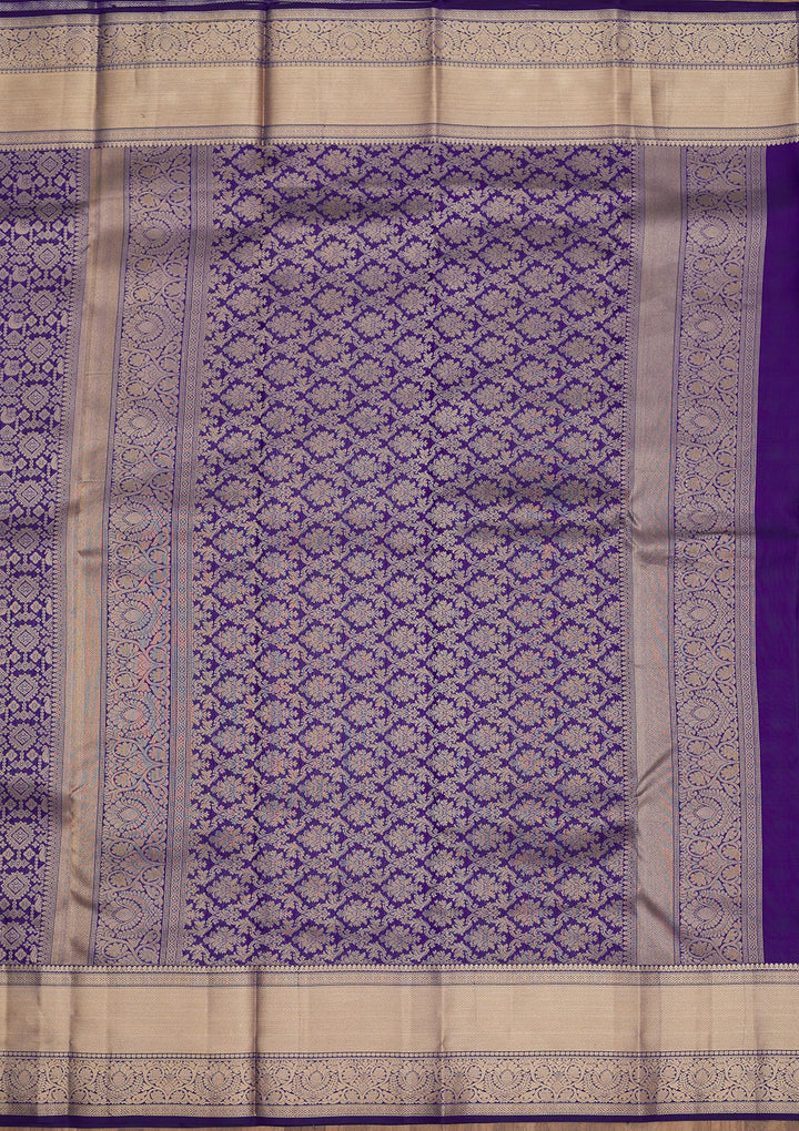 Royal Blue Zariwork Pure Silk Saree