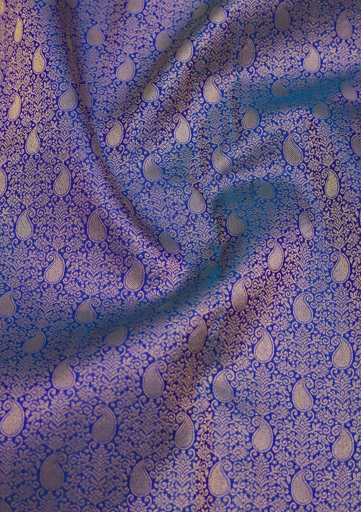 Royal Blue Zariwork Pure Silk Saree