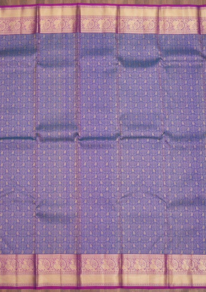Royal Blue Zariwork Pure Silk Saree