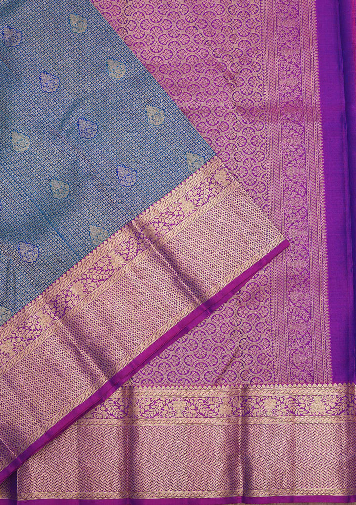 Royal Blue Zariwork Pure Silk Saree