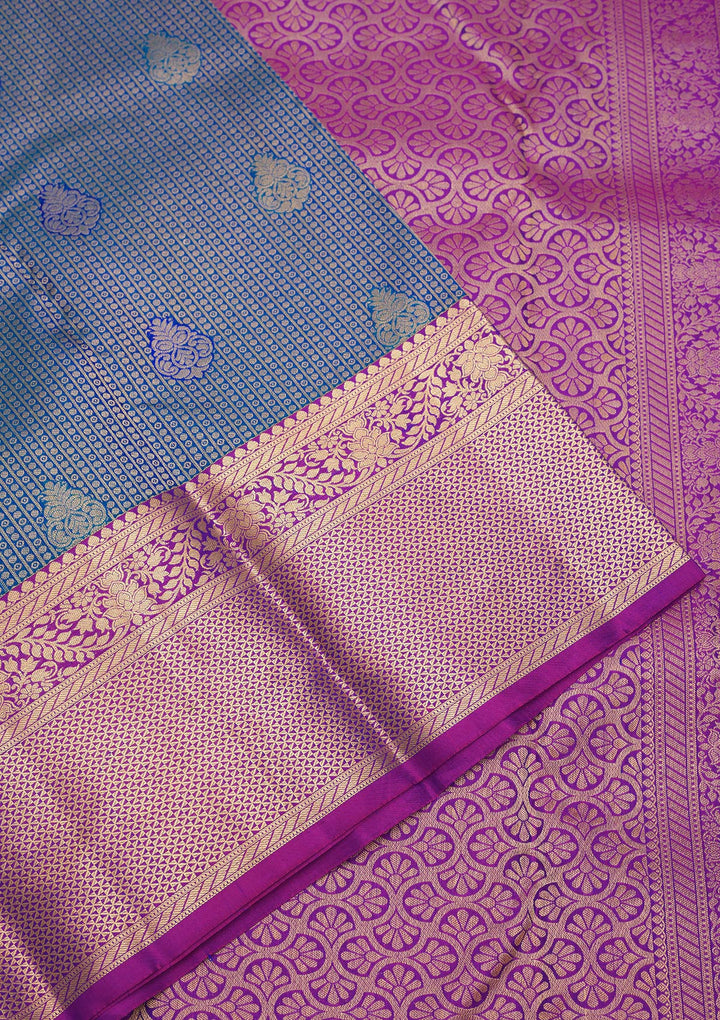 Royal Blue Zariwork Pure Silk Saree