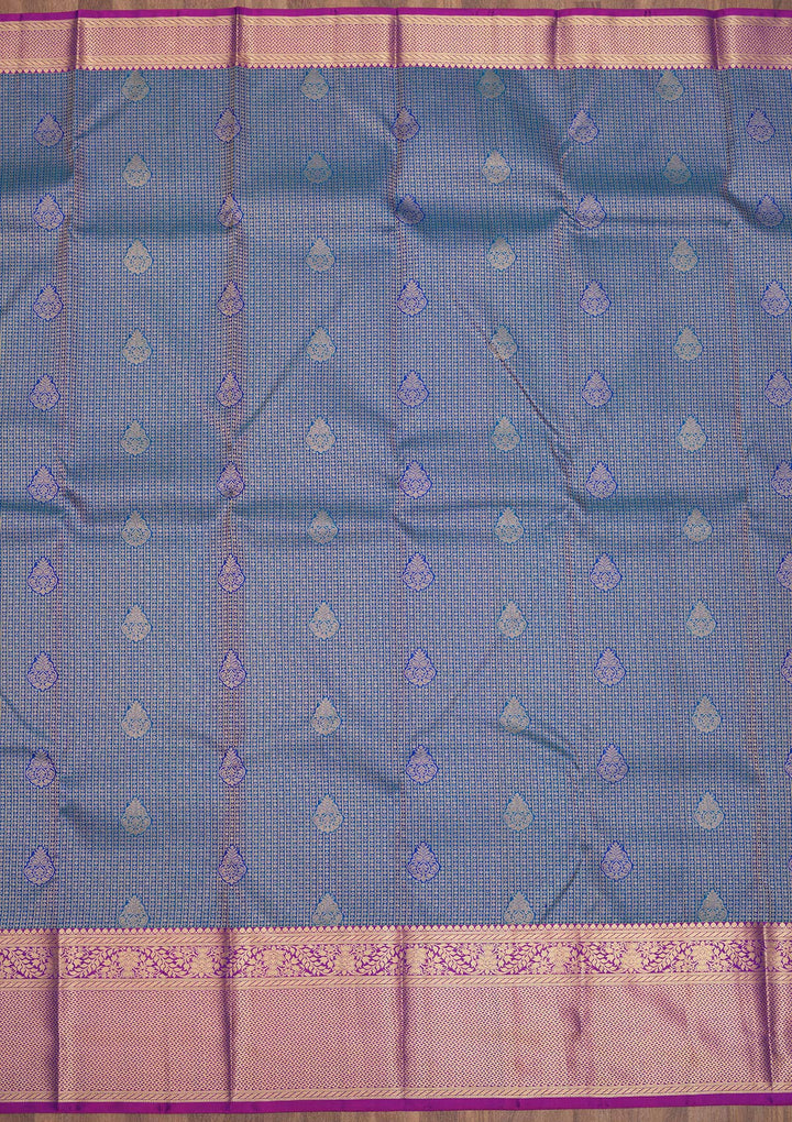 Royal Blue Zariwork Pure Silk Saree