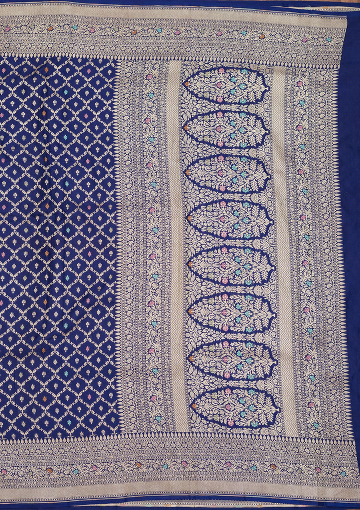 Royal Blue Zariwork Pure Silk Saree