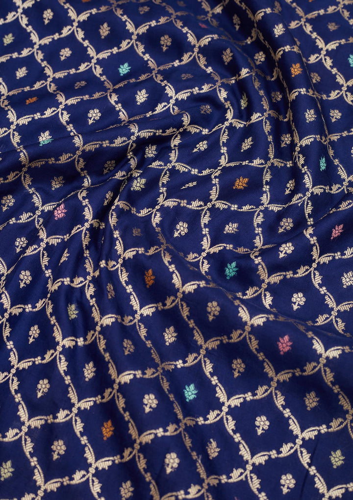 Royal Blue Zariwork Pure Silk Saree