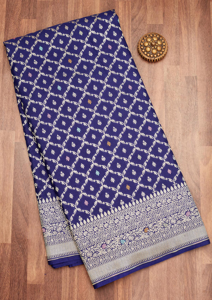Royal Blue Zariwork Pure Silk Saree