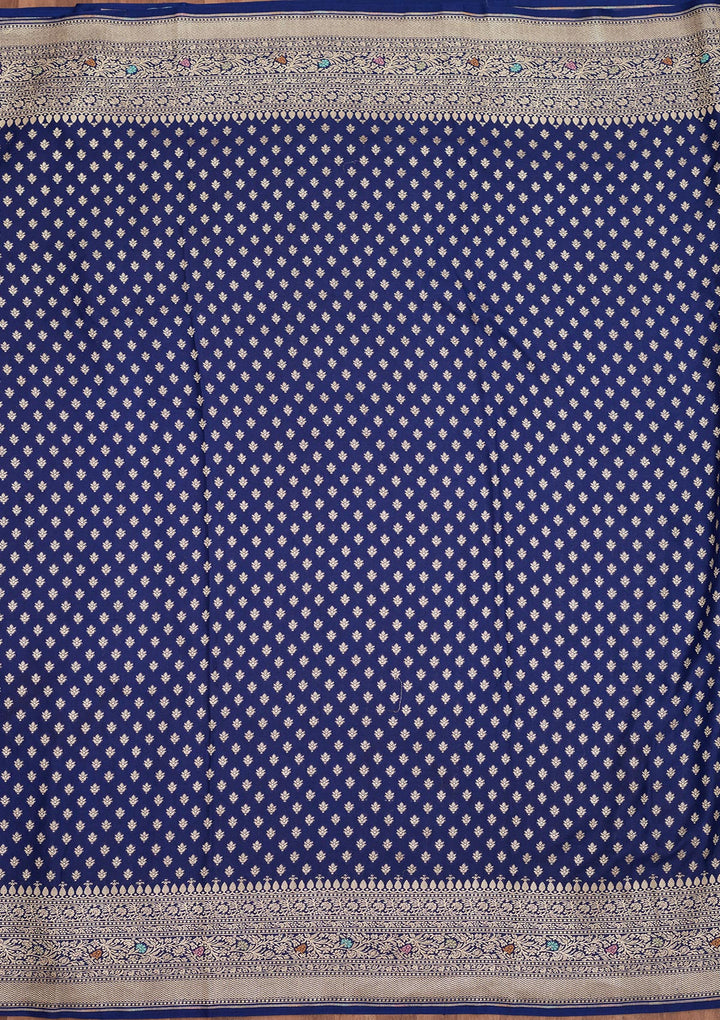 Royal Blue Zariwork Pure Silk Saree