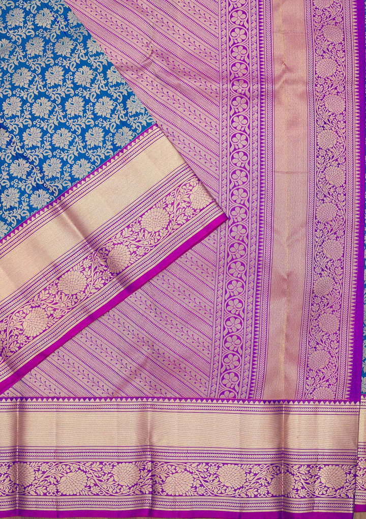 Royal Blue Zariwork Pure Silk Saree