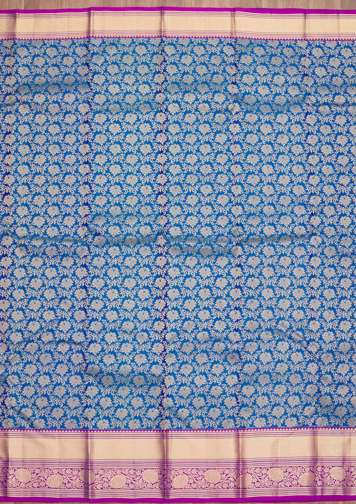 Royal Blue Zariwork Pure Silk Saree
