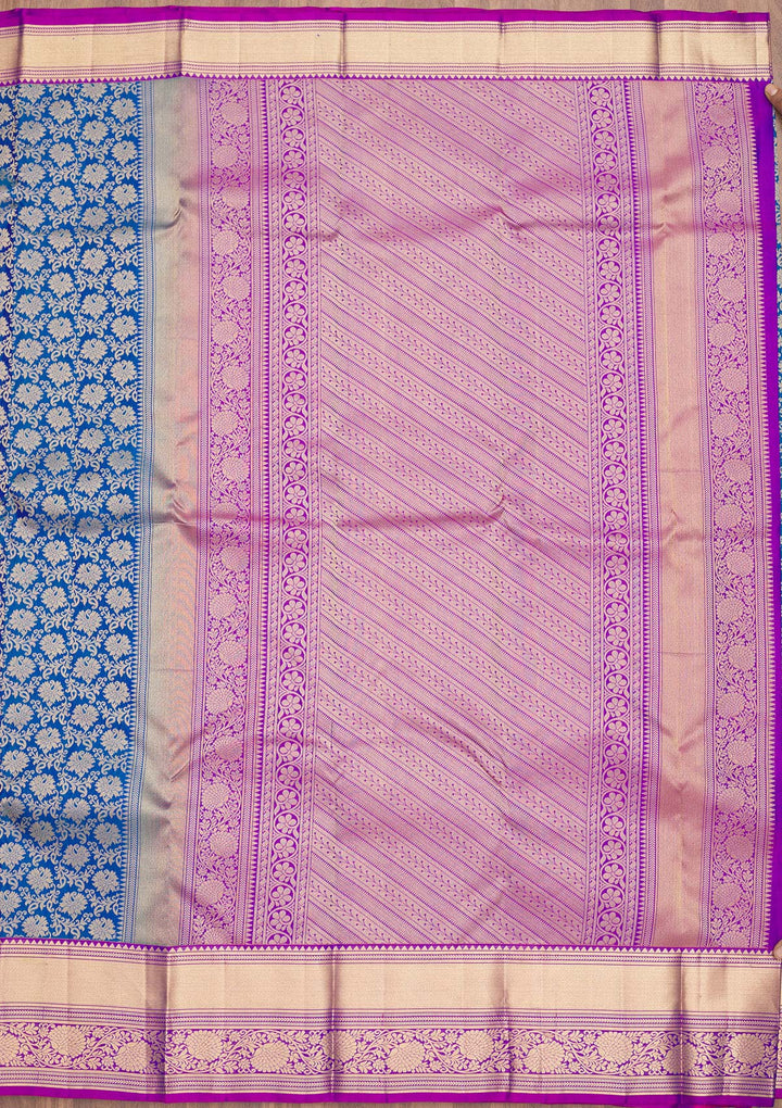 Royal Blue Zariwork Pure Silk Saree