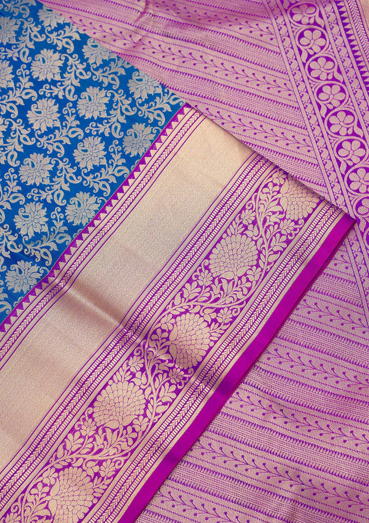 Royal Blue Zariwork Pure Silk Saree
