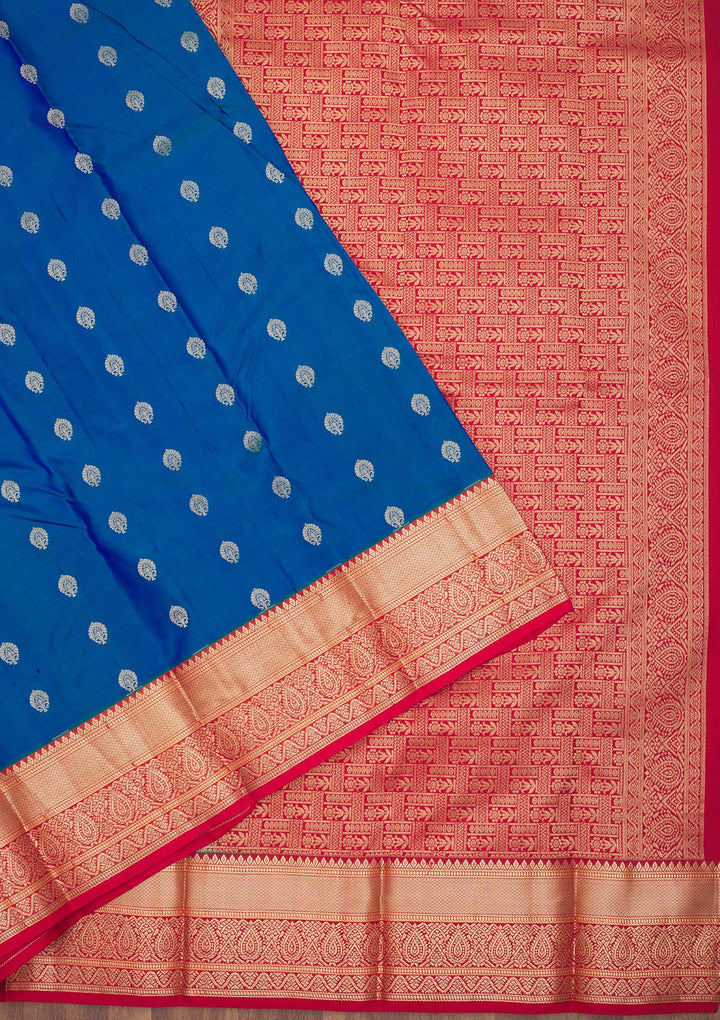 Royal Blue Zariwork Pure Silk Saree