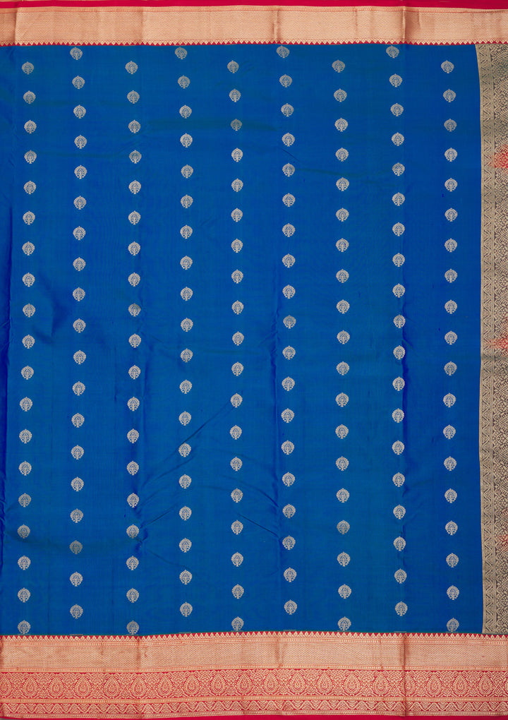 Royal Blue Zariwork Pure Silk Saree