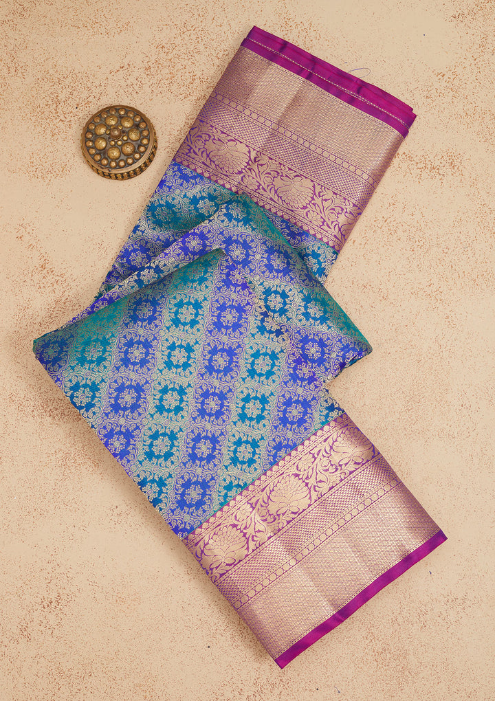 Royal Blue Zariwork Pure Silk Saree