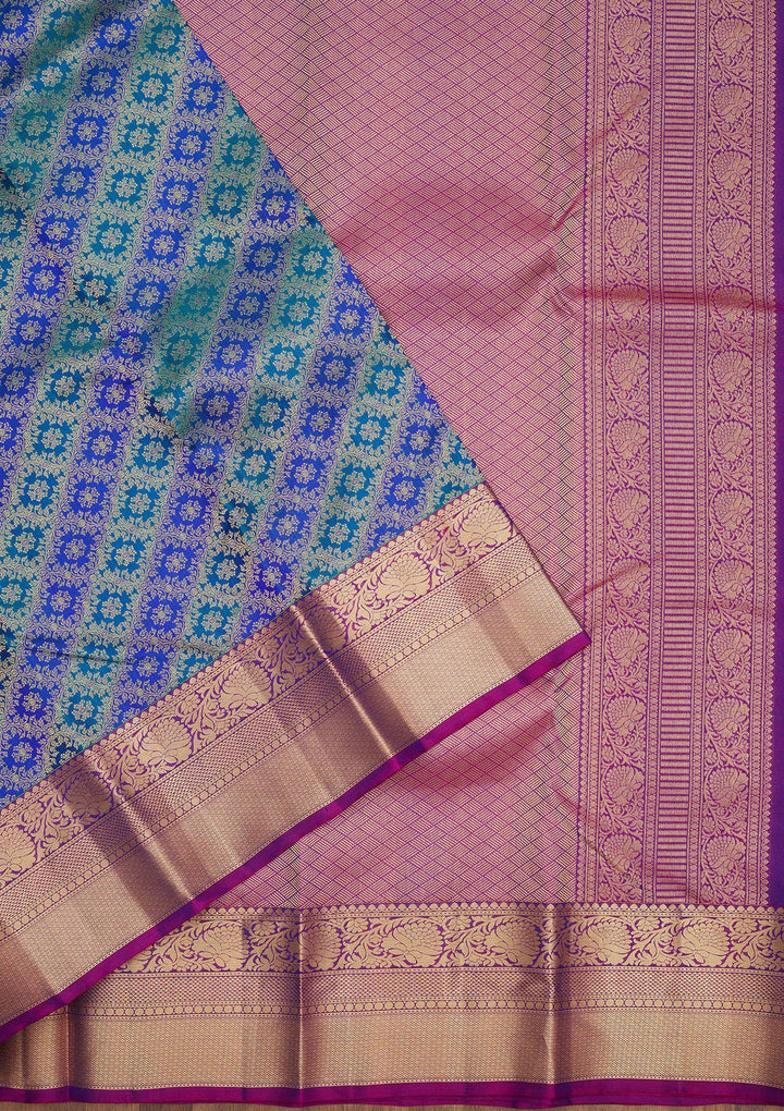 Royal Blue Zariwork Pure Silk Saree