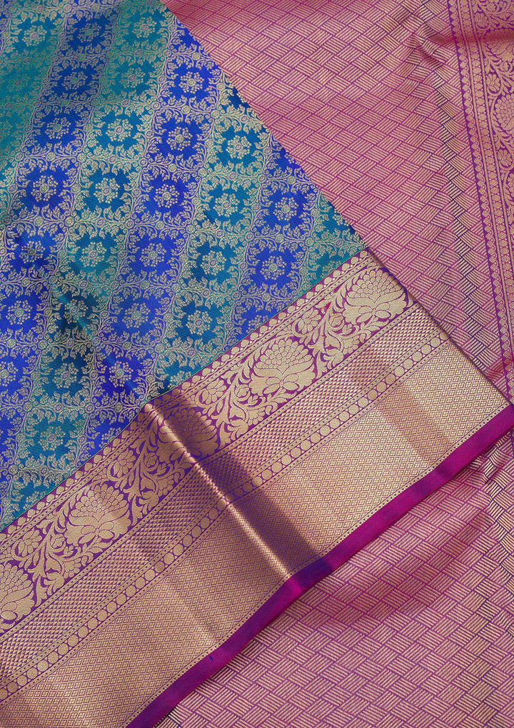 Royal Blue Zariwork Pure Silk Saree