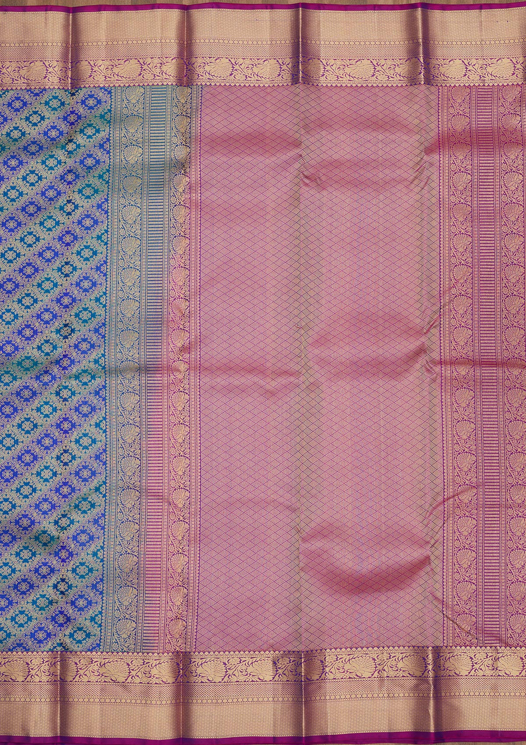 Royal Blue Zariwork Pure Silk Saree