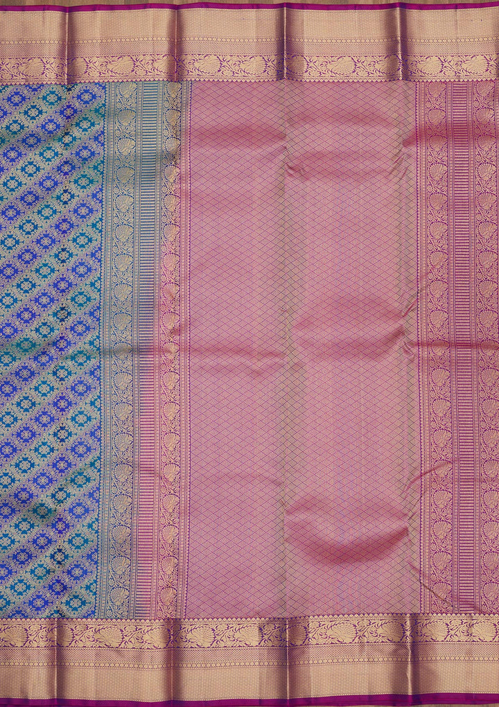 Royal Blue Zariwork Pure Silk Saree