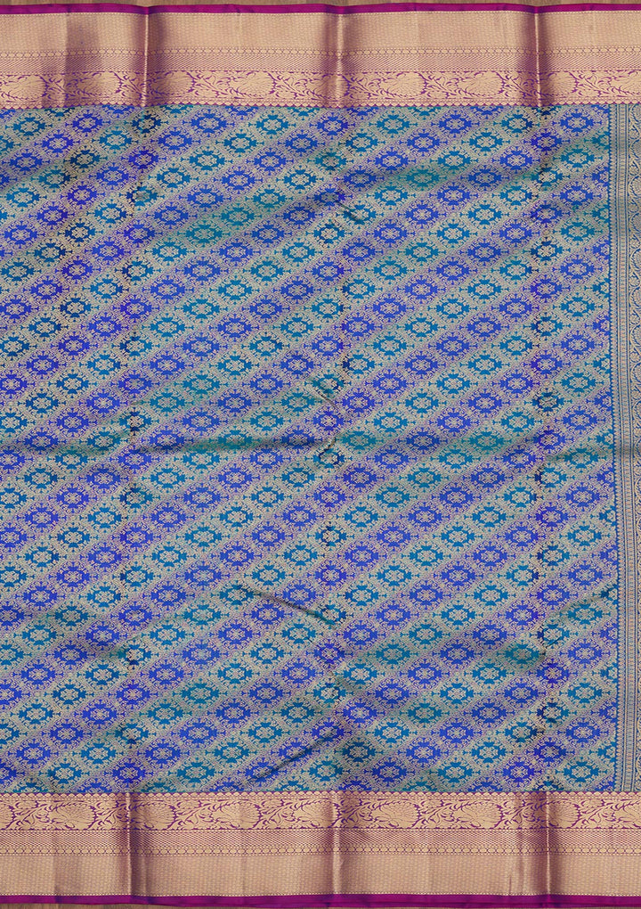 Royal Blue Zariwork Pure Silk Saree