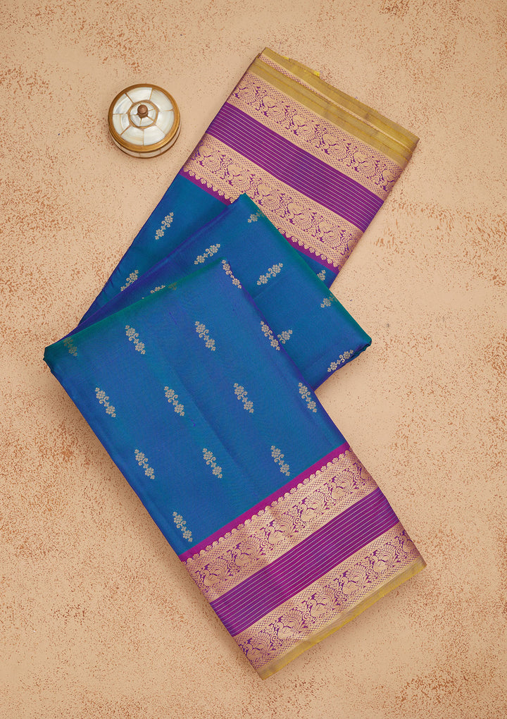 Royal Blue Zariwork Pure Silk Saree