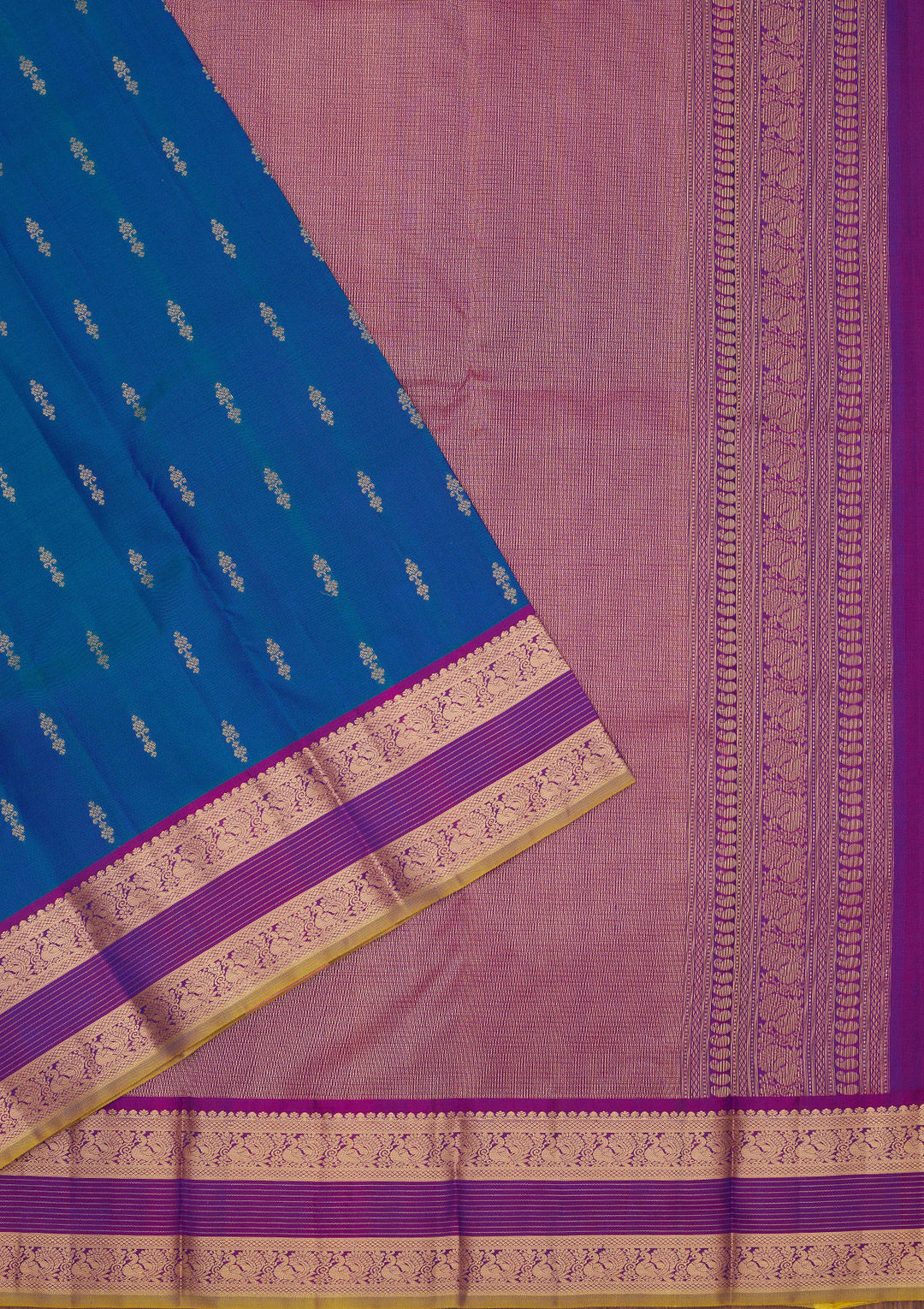 Royal Blue Zariwork Pure Silk Saree