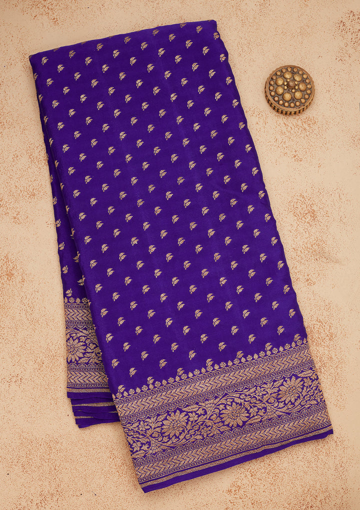 Royal Blue Zariwork Pure Silk Saree