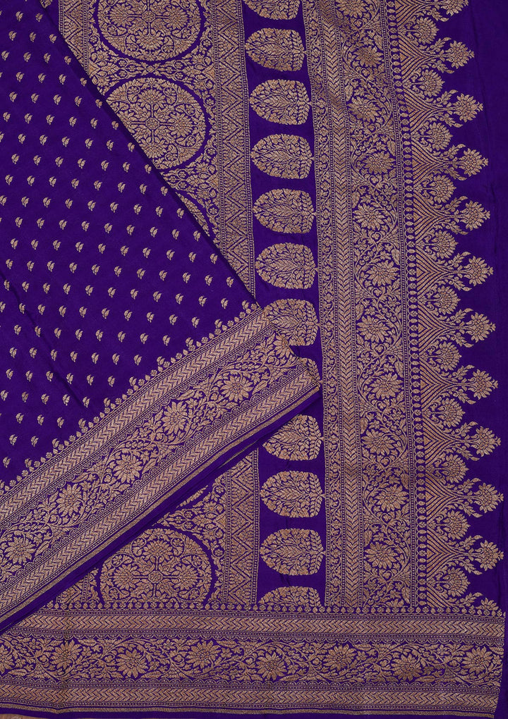 Royal Blue Zariwork Pure Silk Saree