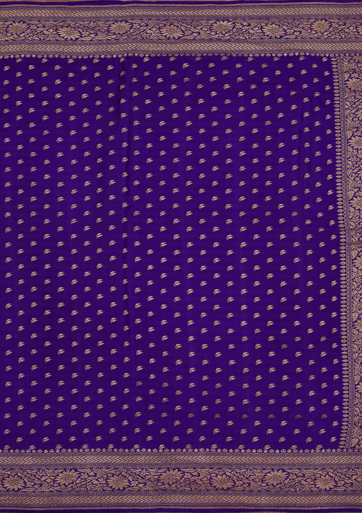 Royal Blue Zariwork Pure Silk Saree