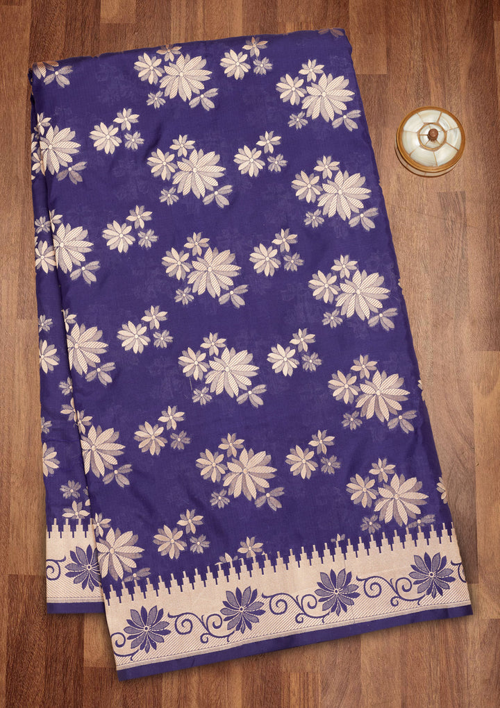 Royal Blue Zariwork Pure Silk Saree