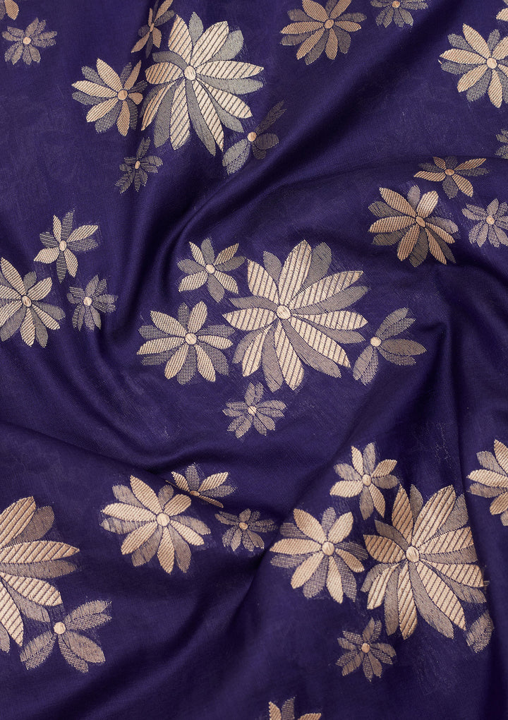 Royal Blue Zariwork Pure Silk Saree