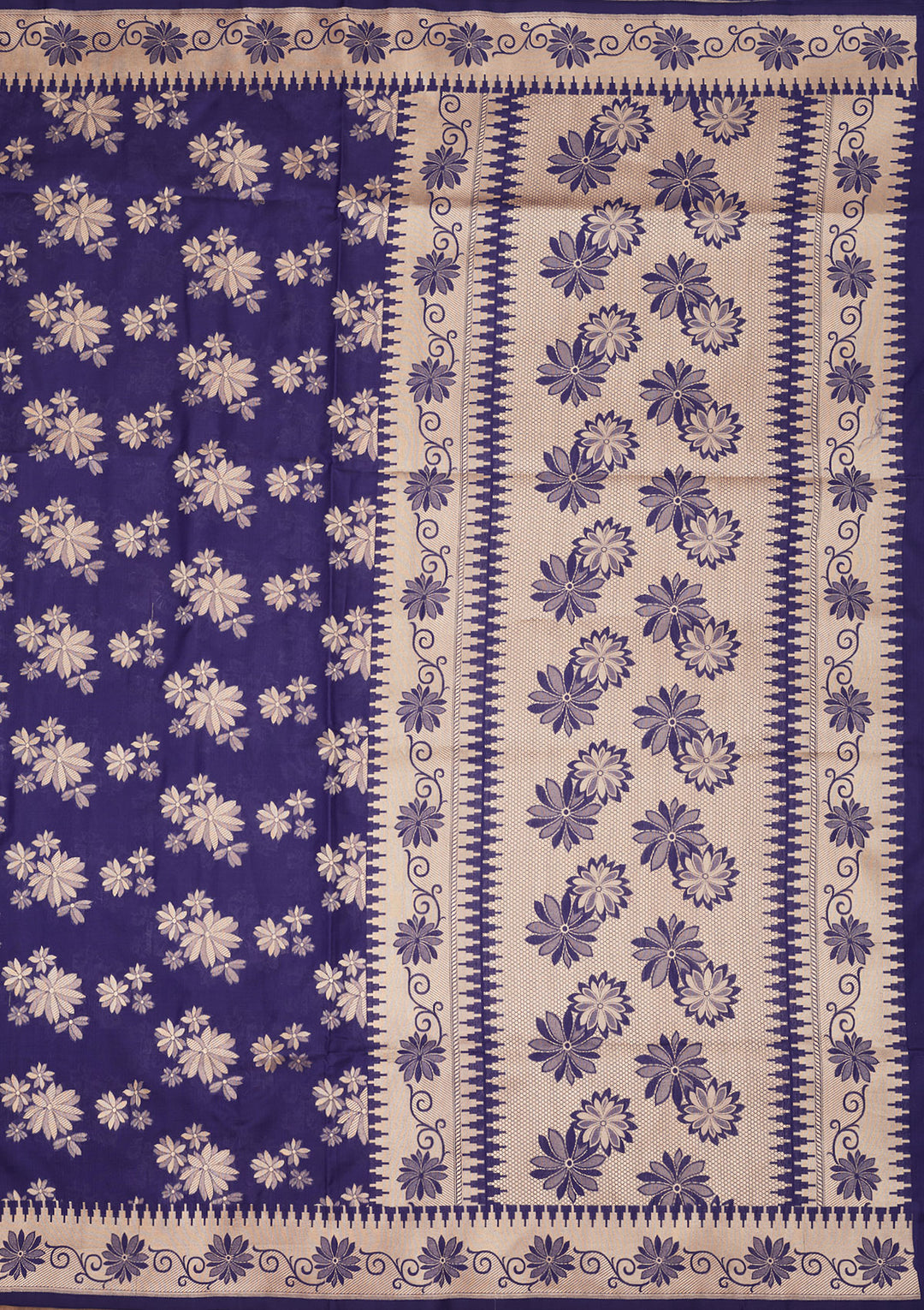 Royal Blue Zariwork Pure Silk Saree