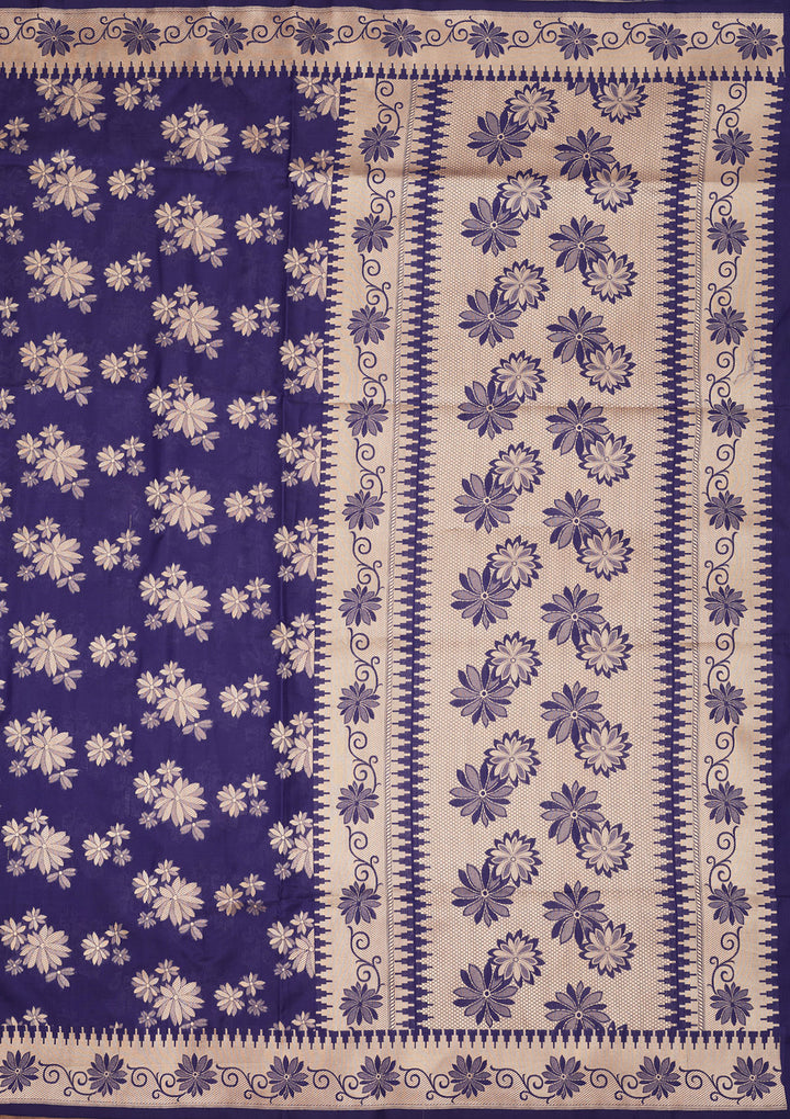 Royal Blue Zariwork Pure Silk Saree