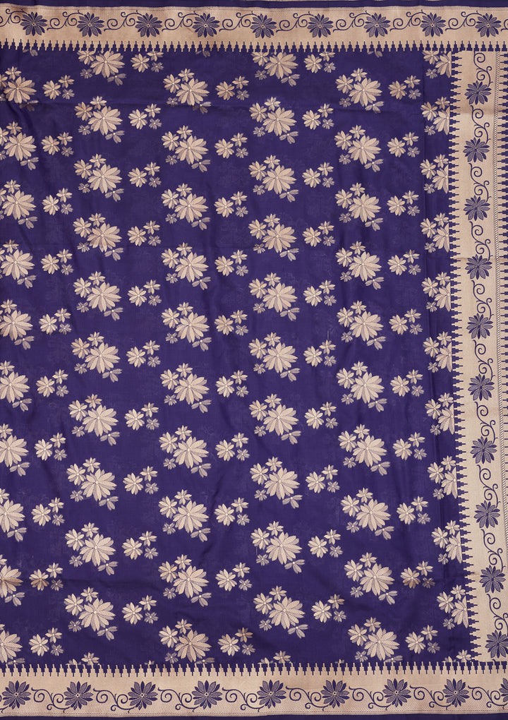 Royal Blue Zariwork Pure Silk Saree