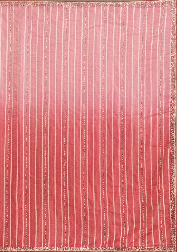 Rust Ombre Organza Saree