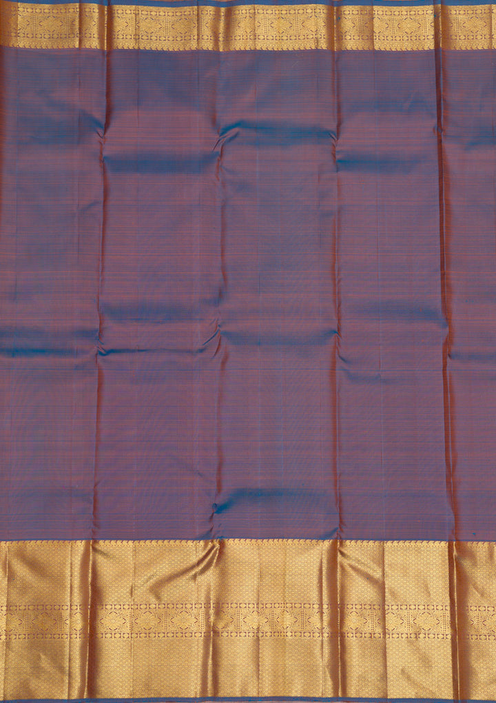 Rust Gold Zariwork Pure Silk Saree