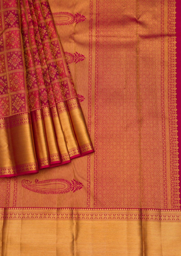 Maroon Zariwork Pure Silk Saree