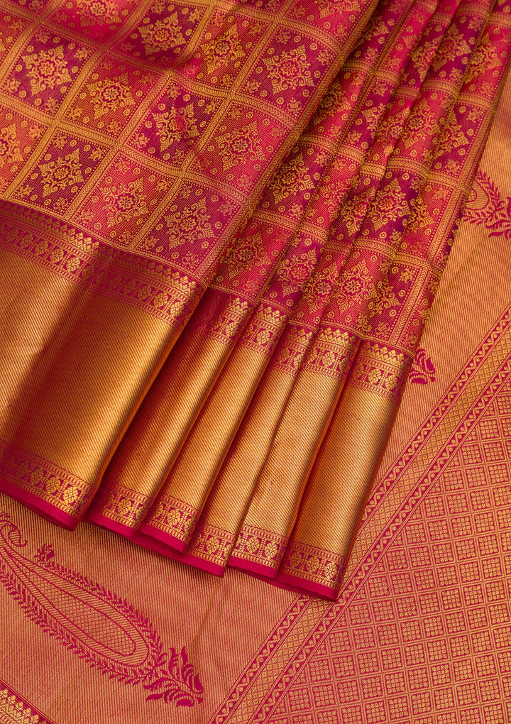 Maroon Zariwork Pure Silk Saree