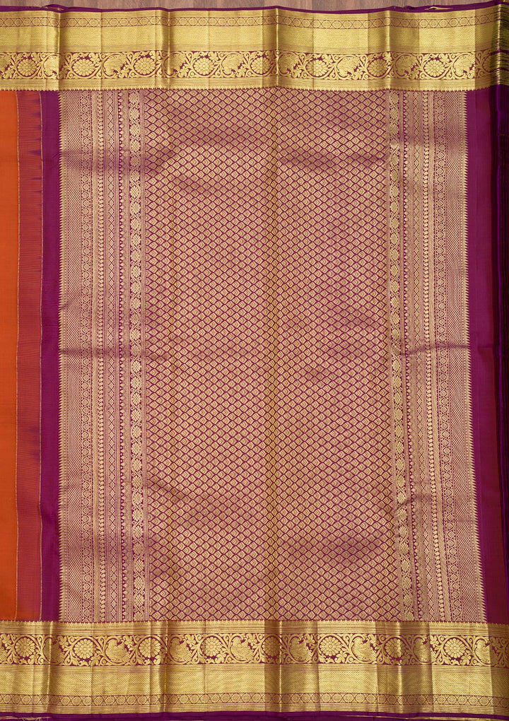 Rust Zariwork Banarasi Pure Silk Saree