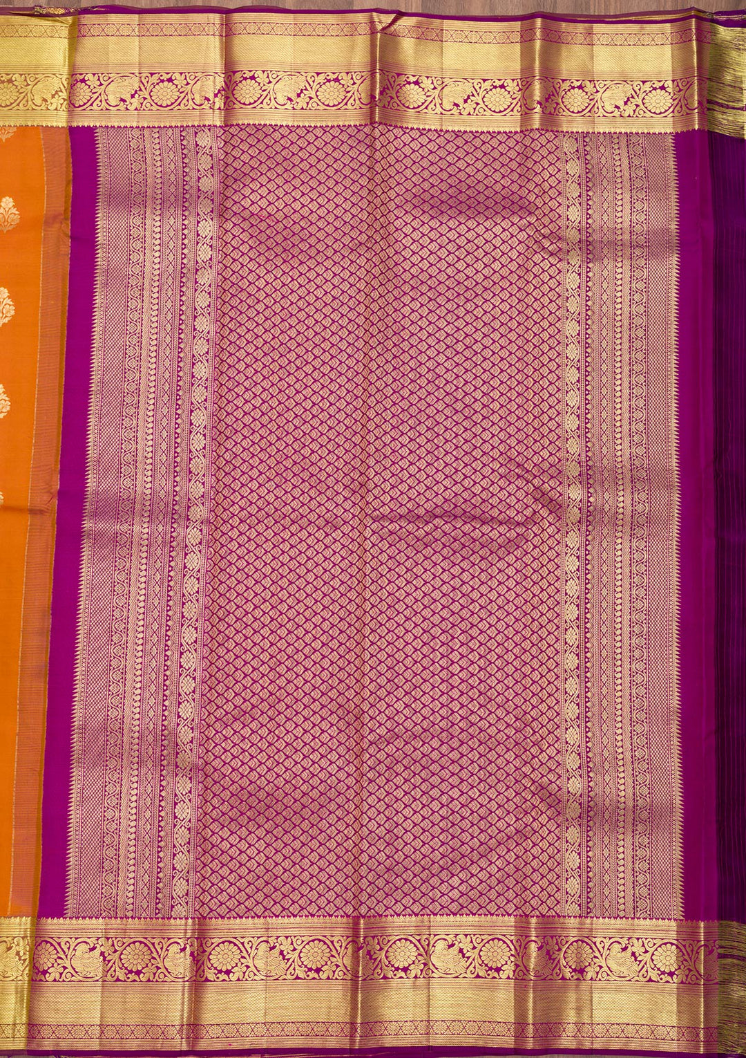 Rust Zariwork Banarasi Pure Silk Saree