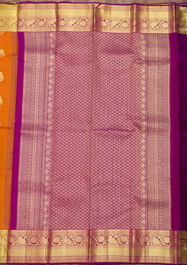 Rust Zariwork Banarasi Pure Silk Saree