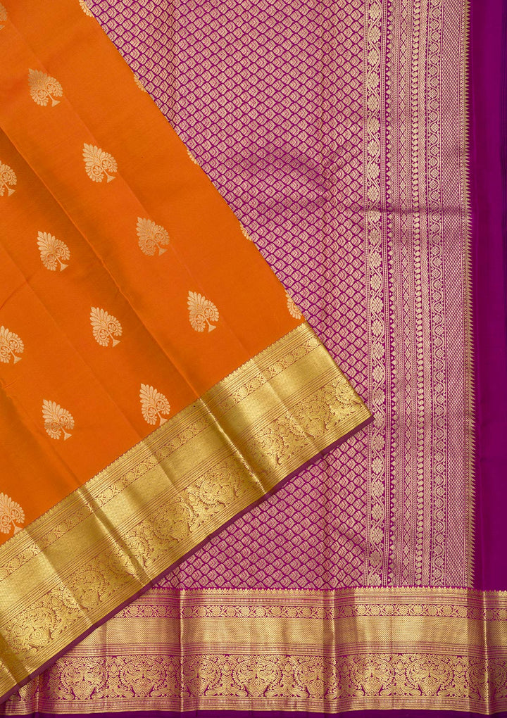 Rust Zariwork Pure Silk Saree