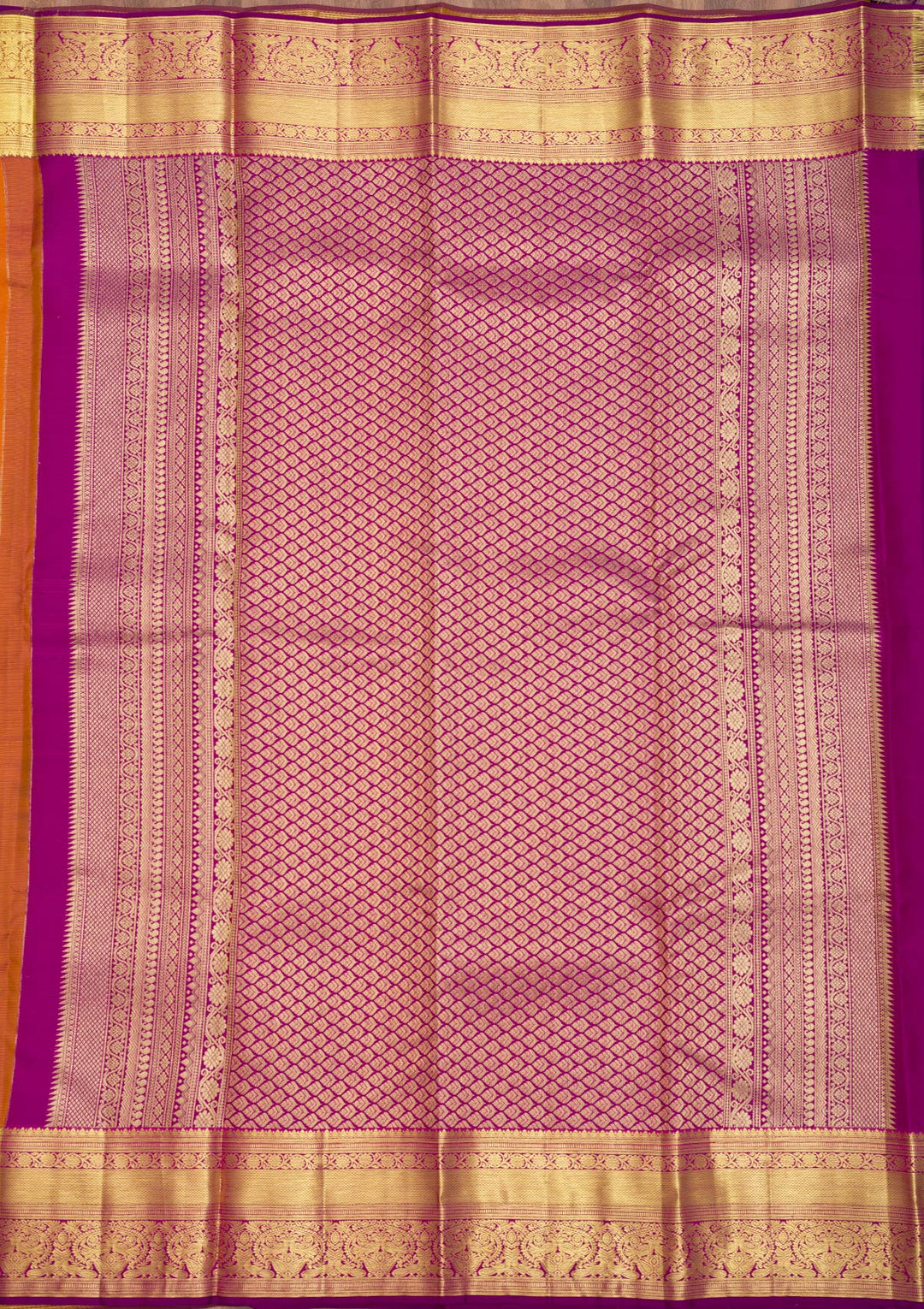 Rust Zariwork Pure Silk Saree