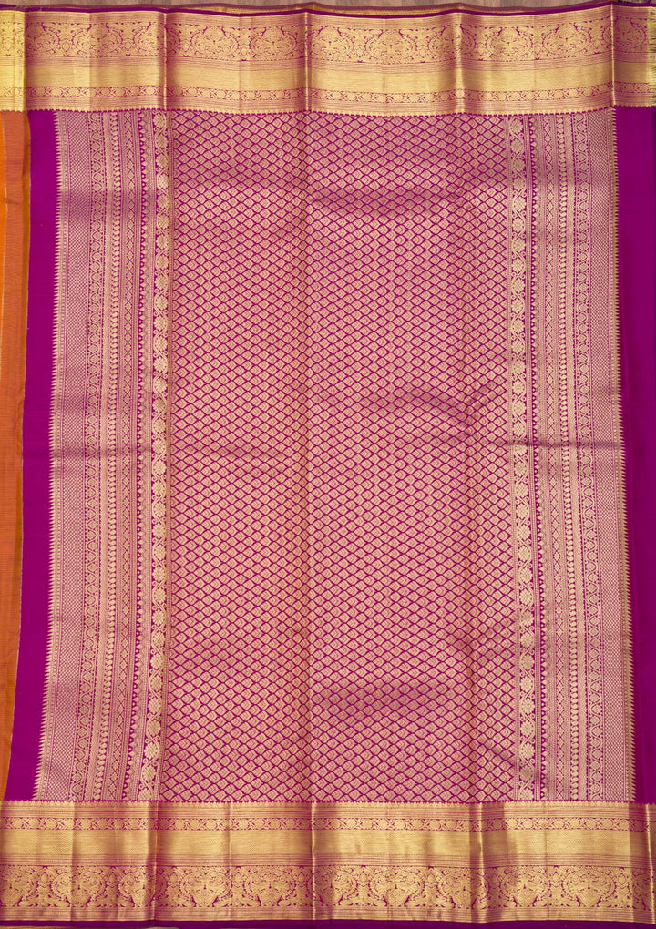 Rust Zariwork Pure Silk Saree