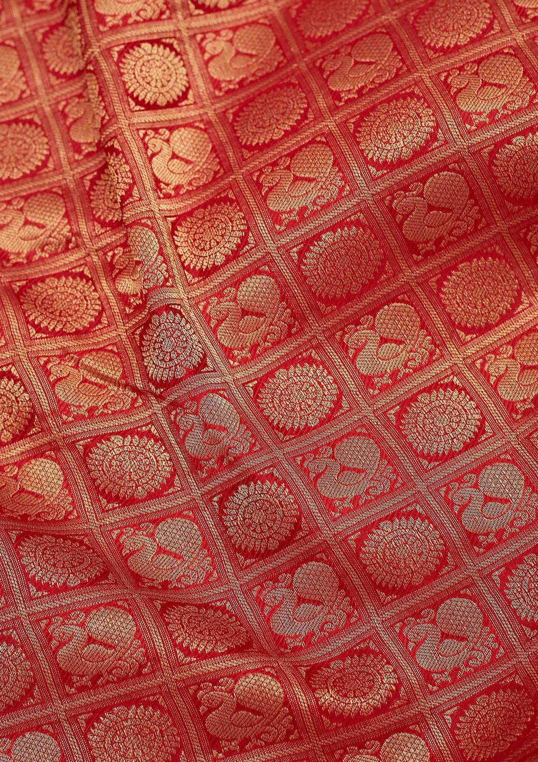 Rust Zariwork Pure Silk Saree